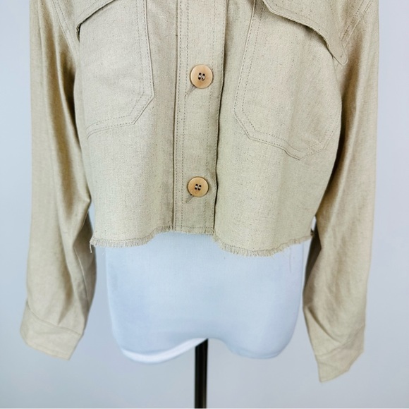 ZARA Neutral Lightweight Cropped Jacket Size Small - Picture 3 of 13